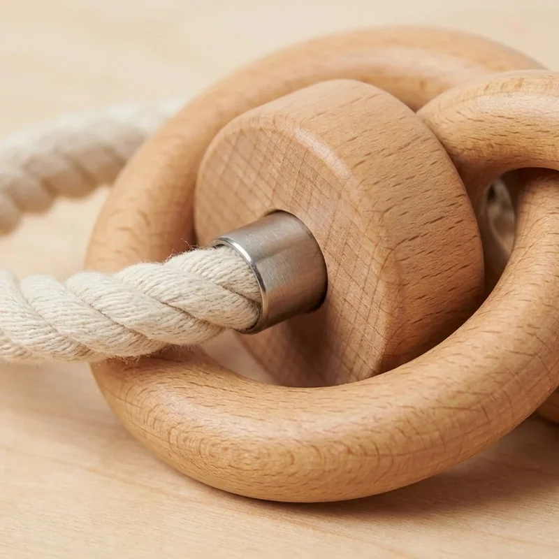 Cotton Rope Loop Puzzle — Easy String-and-Wood Brain Teaser - 3