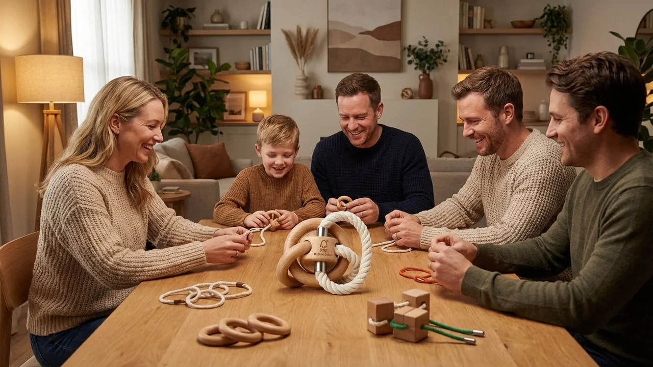 Cotton Rope Loop Puzzle — Easy String-and-Wood Brain Teaser - 6