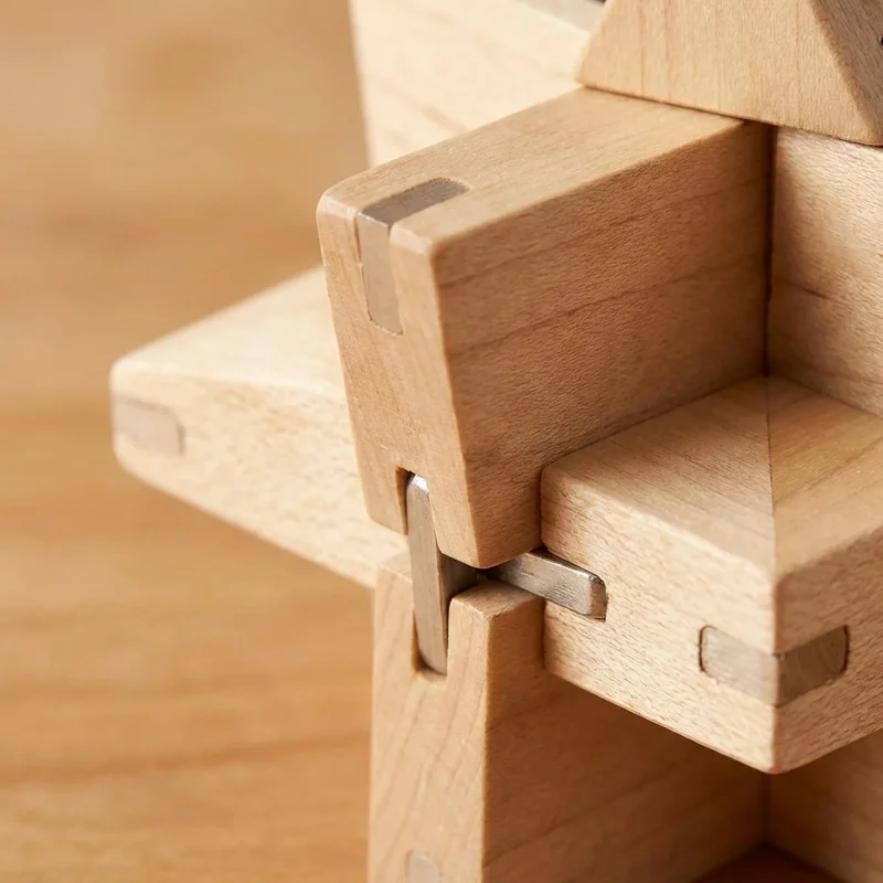 Maple Star Puzzle — Easy 6-Piece Interlocking Brain Teaser - 3