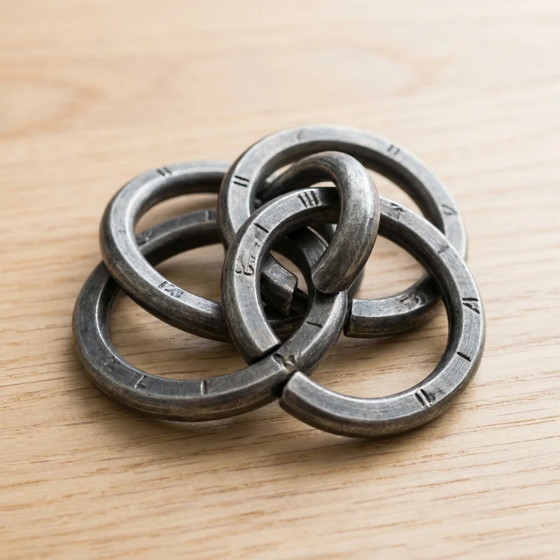 Cast Metal Ring Puzzle Set — Hard 4-Piece Challenge for Him - 1