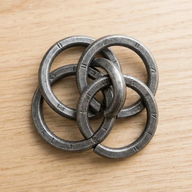Cast Metal Ring Puzzle Set — Hard 4-Piece Challenge for Him - 2