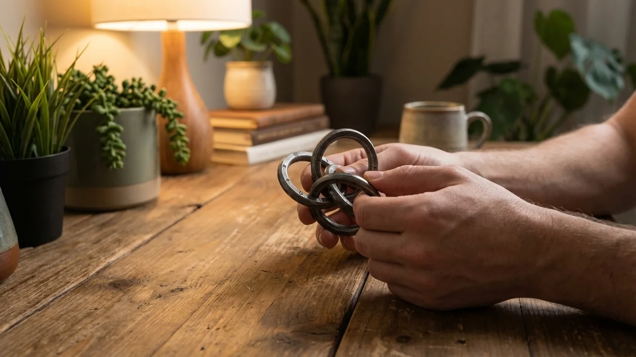 Cast Metal Ring Puzzle Set — Hard 4-Piece Challenge for Him - 5