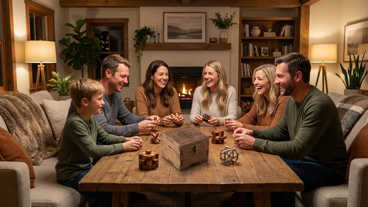Walnut Puzzle Box — Medium Secret Compartment Gift for Him - 6