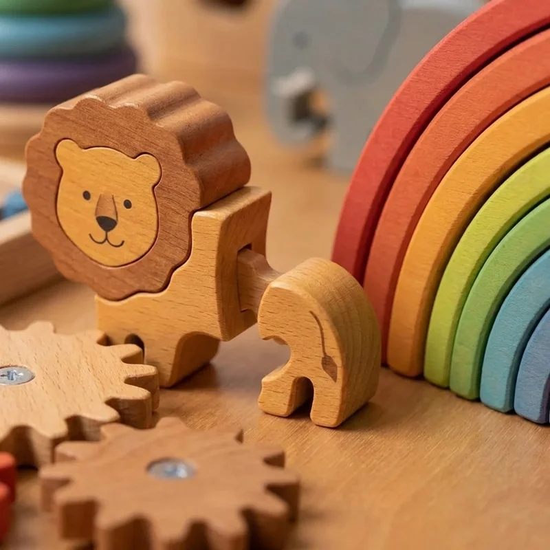 Rainbow Wooden Puzzle Adventure Set — Easy 6-Puzzle Starter Kit - 3