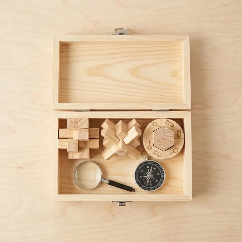 Junior Detective Wooden Escape Kit — Medium 3-Puzzle Mystery - 2