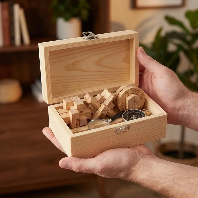 Junior Detective Wooden Escape Kit — Medium 3-Puzzle Mystery - 4