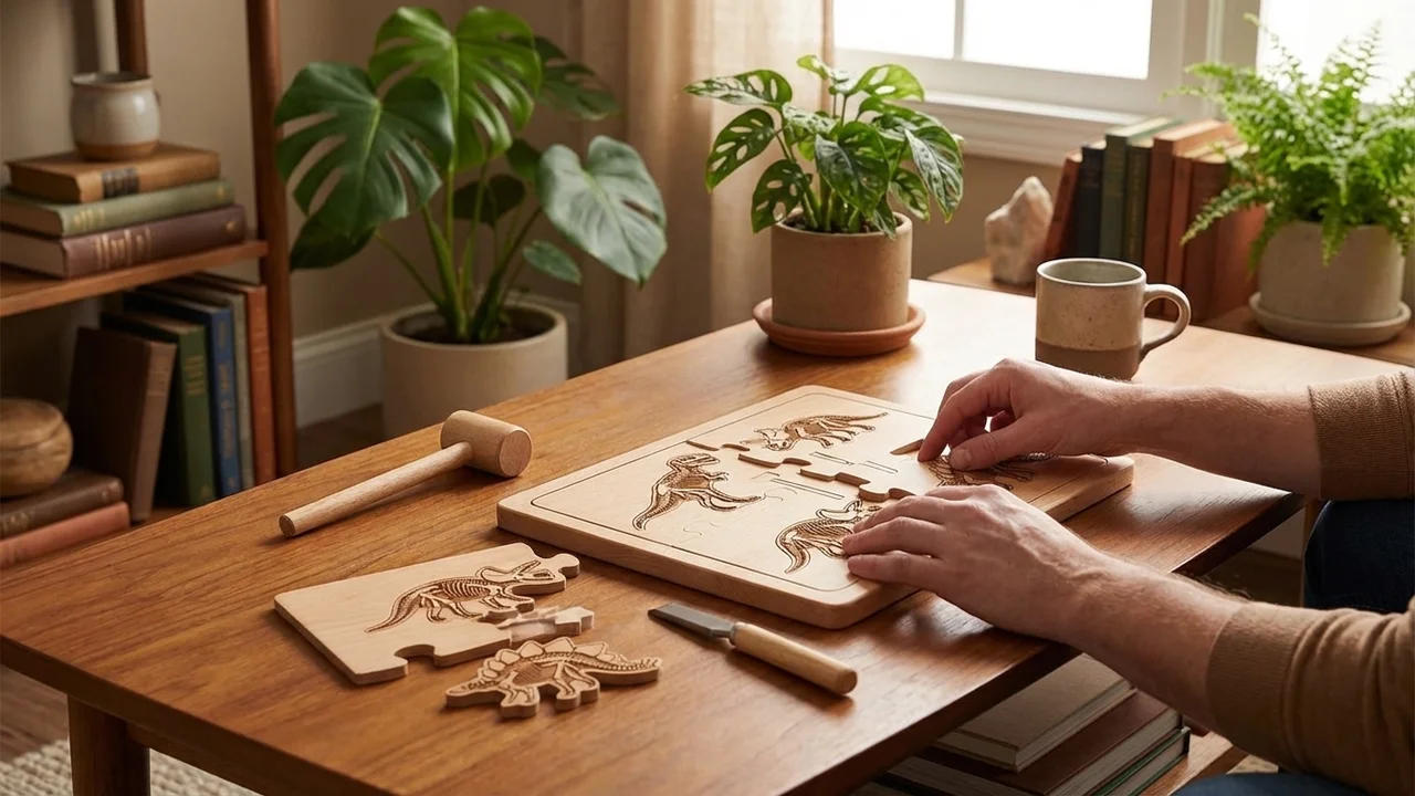Dino Dig Wooden Puzzle Collection — Easy Dinosaur Discovery Set - 5