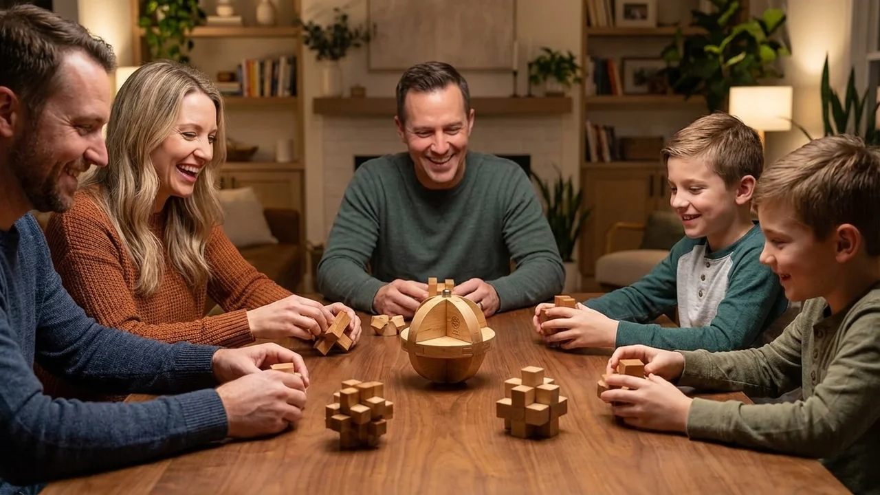 Maple Wood Sphere Puzzle — Expert 18-Piece Globe Brain Teaser - 6