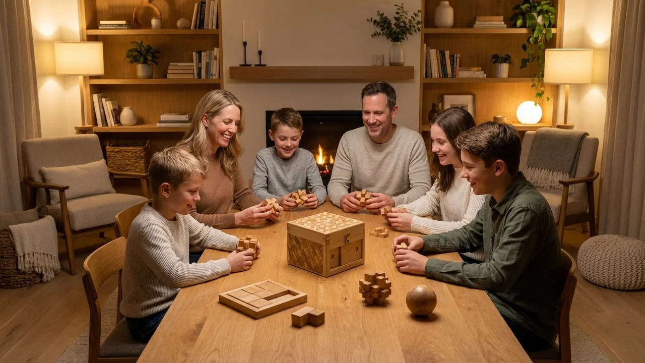 Hinoki Yosegi Puzzle Box — Medium 12-Step Secret Compartment - 6