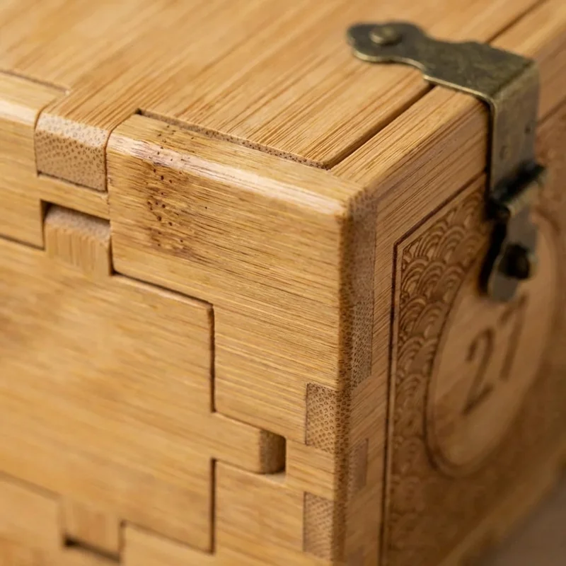 Bamboo Karakuri Trick Box — Expert 27-Step Mechanism - 3