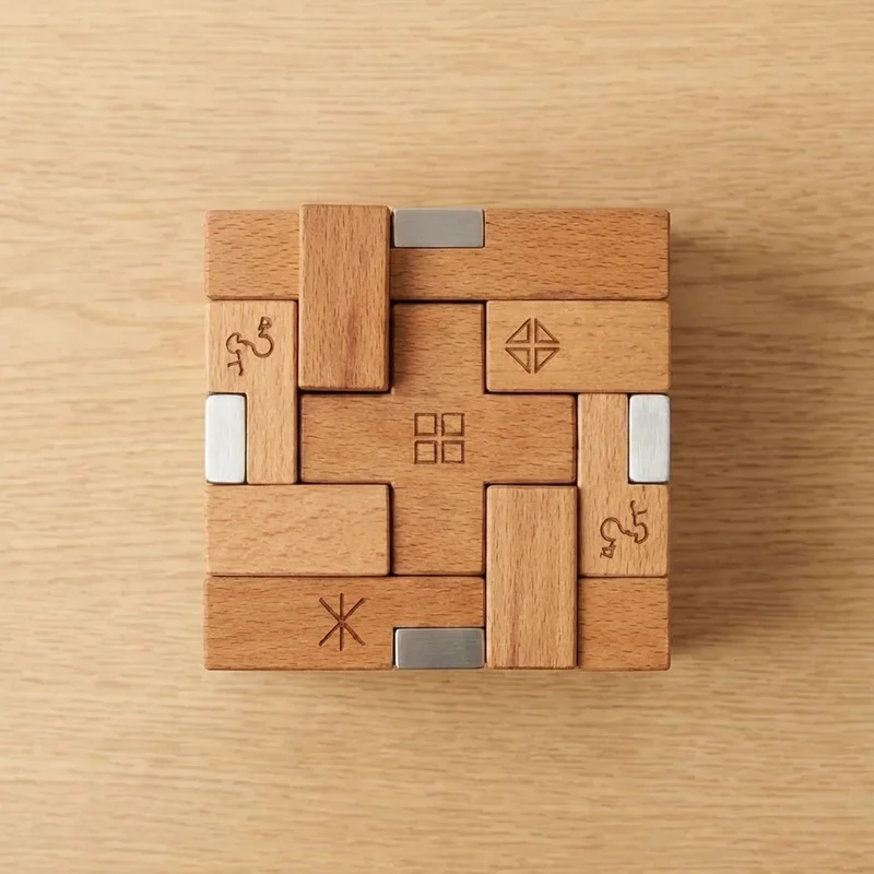 Wooden Logic Grid Puzzle — Medium Deduction Challenge - 2