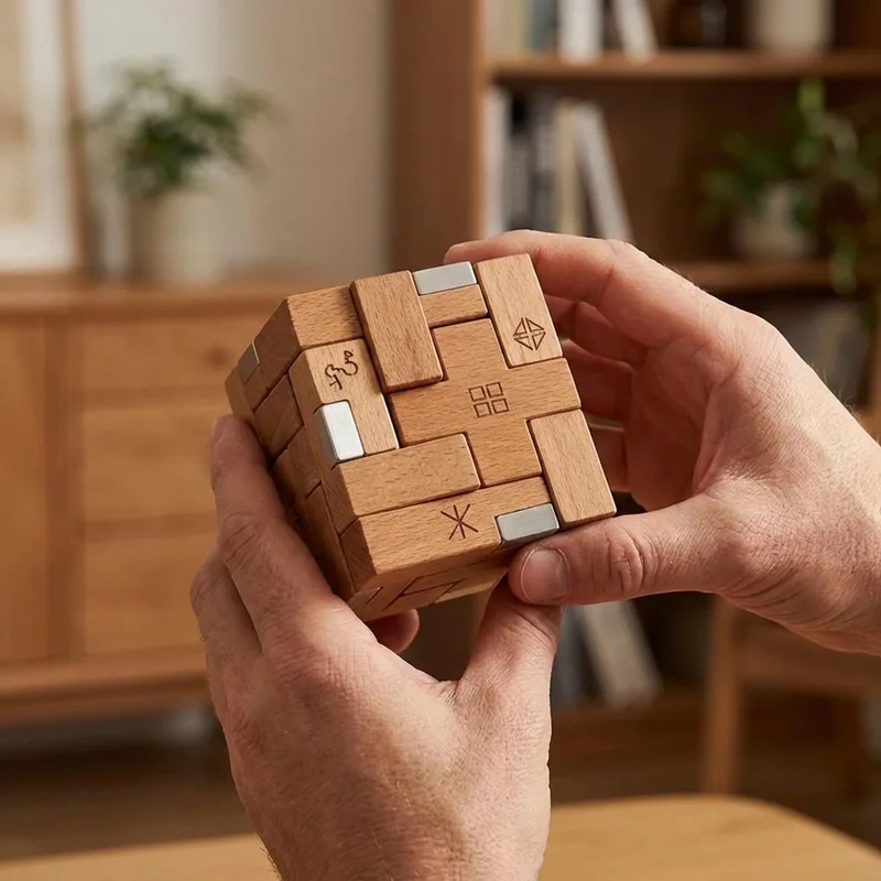 Wooden Logic Grid Puzzle — Medium Deduction Challenge - 4