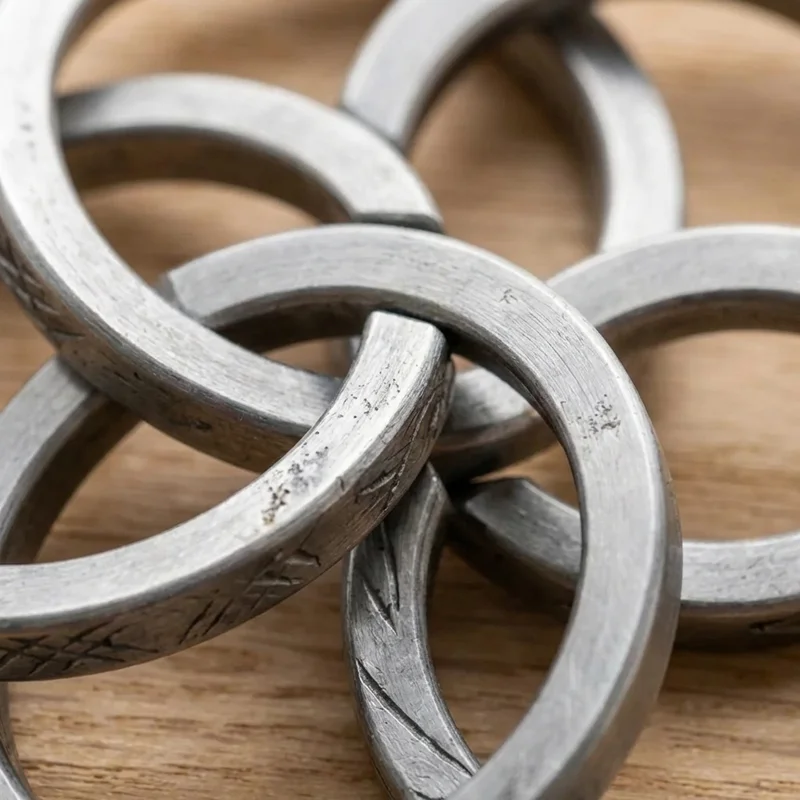 Recycled Steel Logic Rings — Hard Interlocking Puzzle - 3