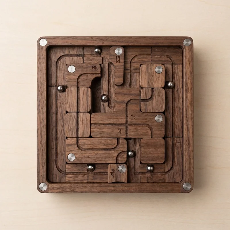 Wooden Circuit Maze Puzzle — Expert Multi-Path Logic Board - 2