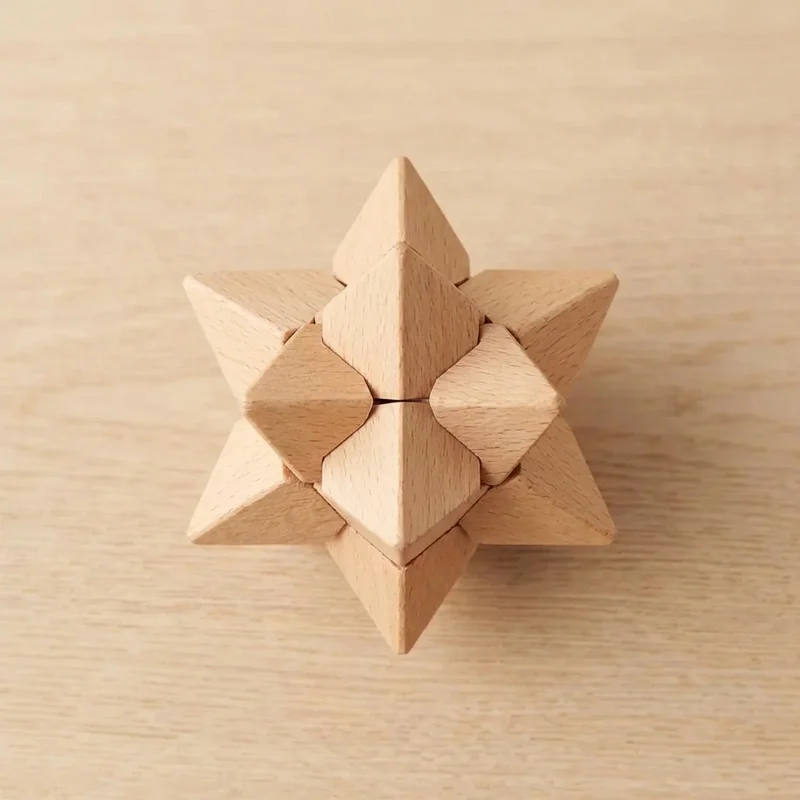 Mini Wooden Star Puzzle — Pocket-Size Sustainable Brain Teaser - 2