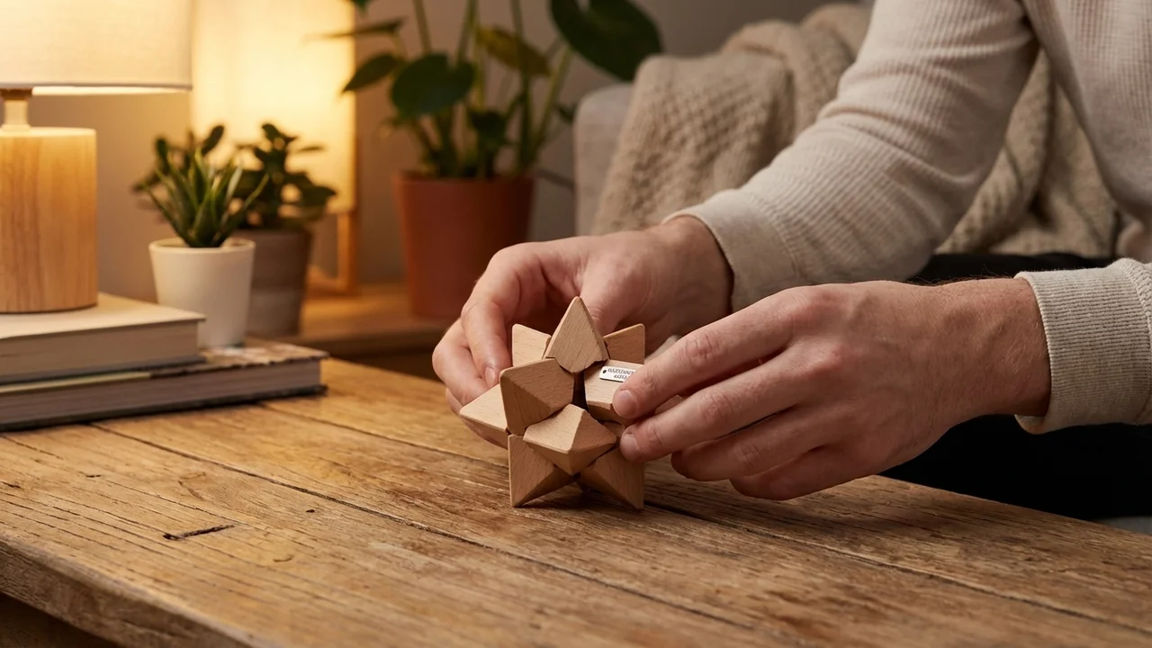 Mini Wooden Star Puzzle — Pocket-Size Sustainable Brain Teaser - 5