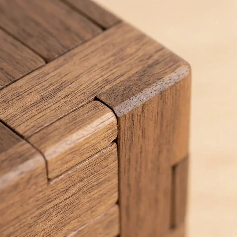Mini Wooden Cube Cage — Tiny Sustainable Puzzle Box - 3