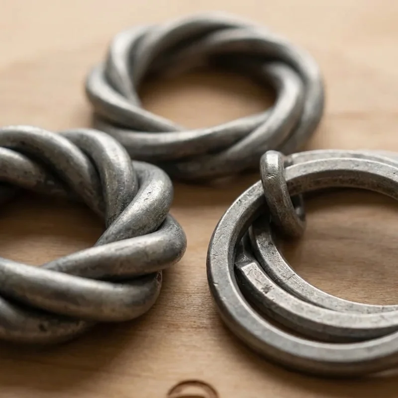 Cast Metal Puzzle Gift Set — Medium Trio of Ring Challenges - 3