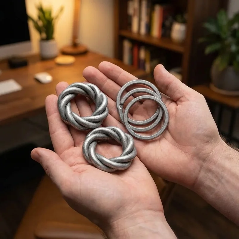 Cast Metal Puzzle Gift Set — Medium Trio of Ring Challenges - 4