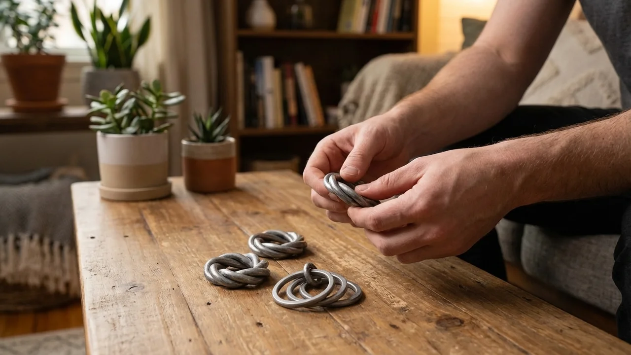 Cast Metal Puzzle Gift Set — Medium Trio of Ring Challenges - 5