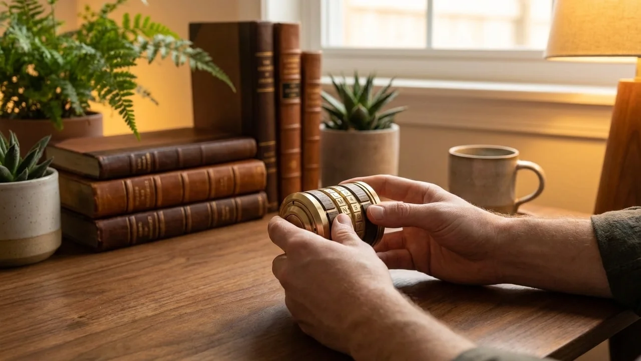 Brass & Wood Cryptex Puzzle — Expert Code-Breaking Lock - 5