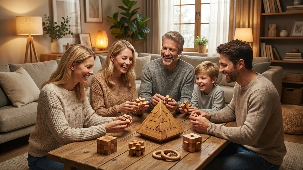 Eco-Friendly Bamboo Pyramid — Hard 6-Piece Stacking Puzzle - 6