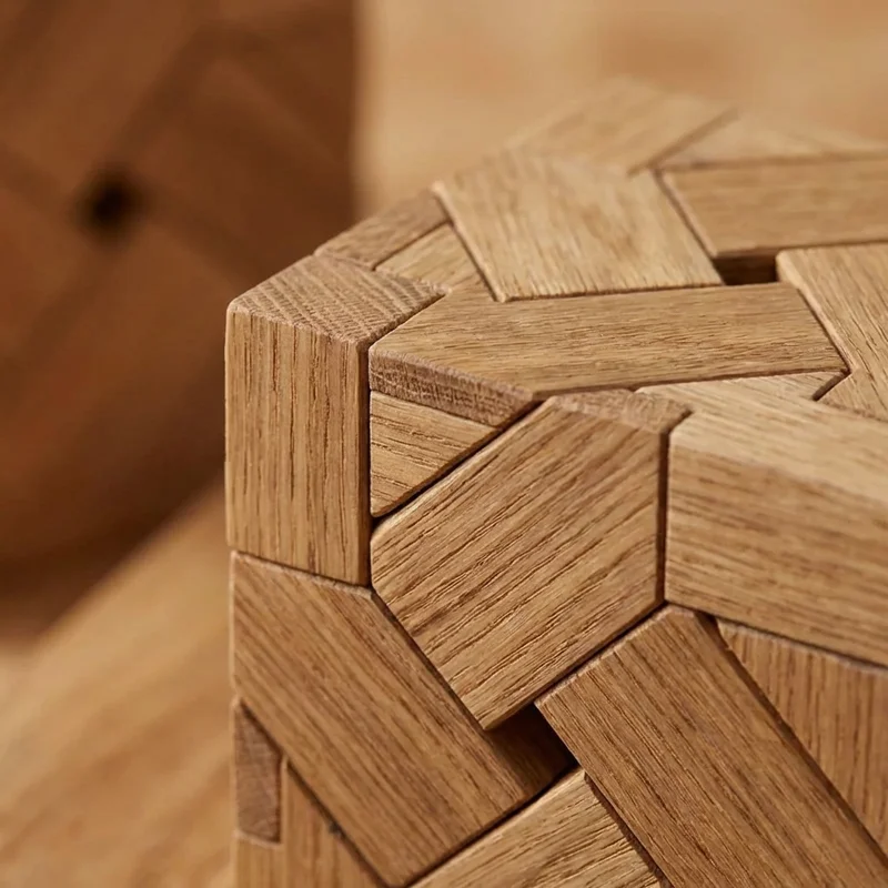 Oak Parquet Square Puzzle — Hard Interlocking Design - 3
