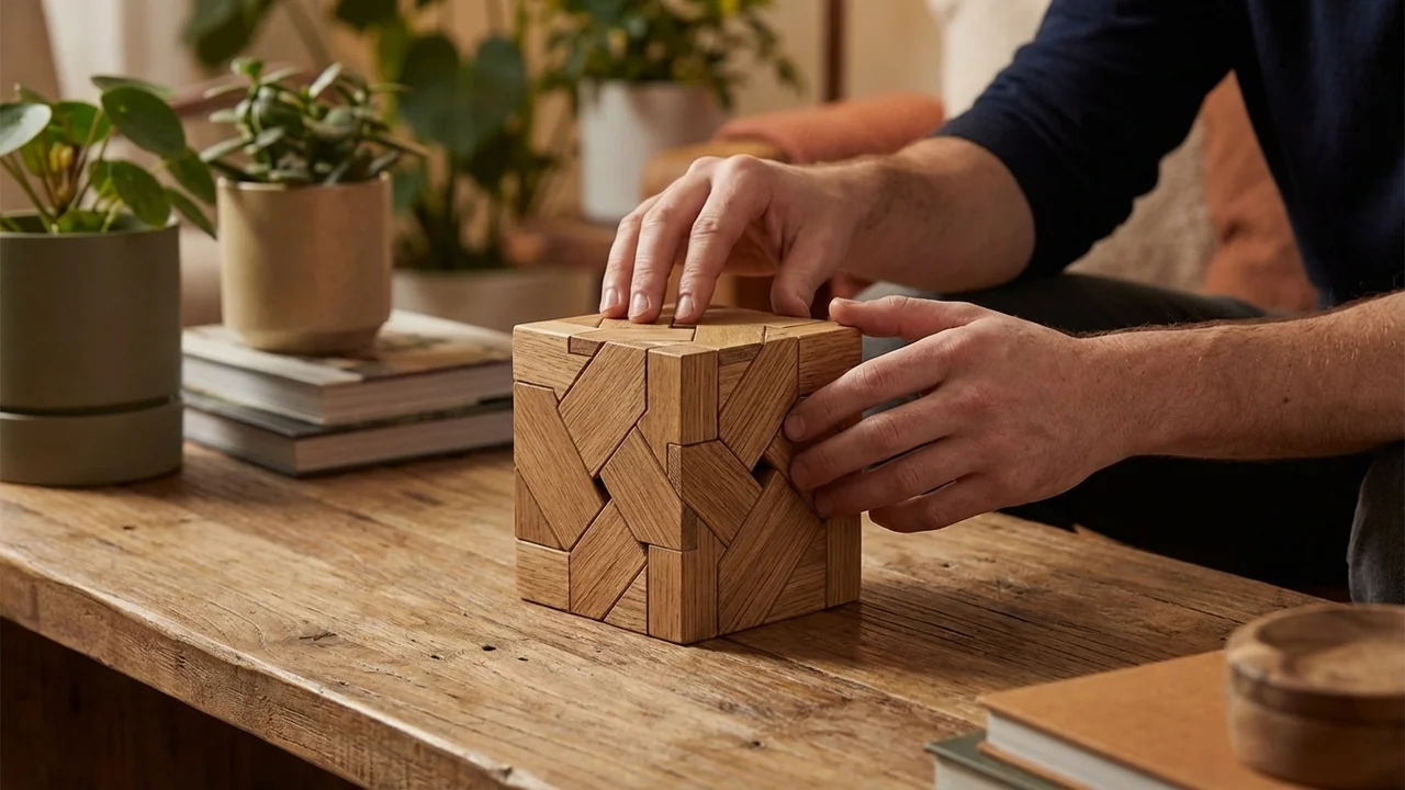 Oak Parquet Square Puzzle — Hard Interlocking Design - 5