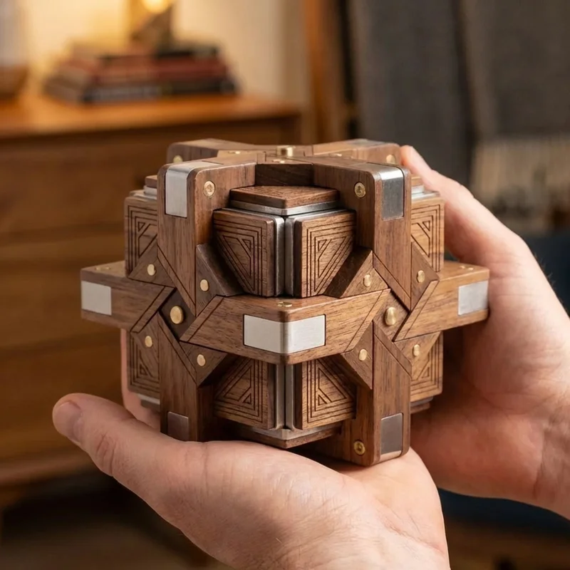 Walnut Square Tangram Fusion — Expert Multi-Layer Challenge - 4