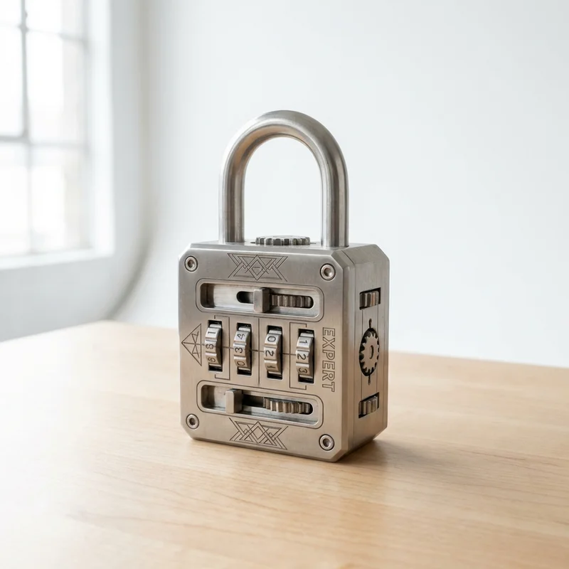 Steel Sequential Padlock Puzzle — Expert Multi-Step Lock - 1