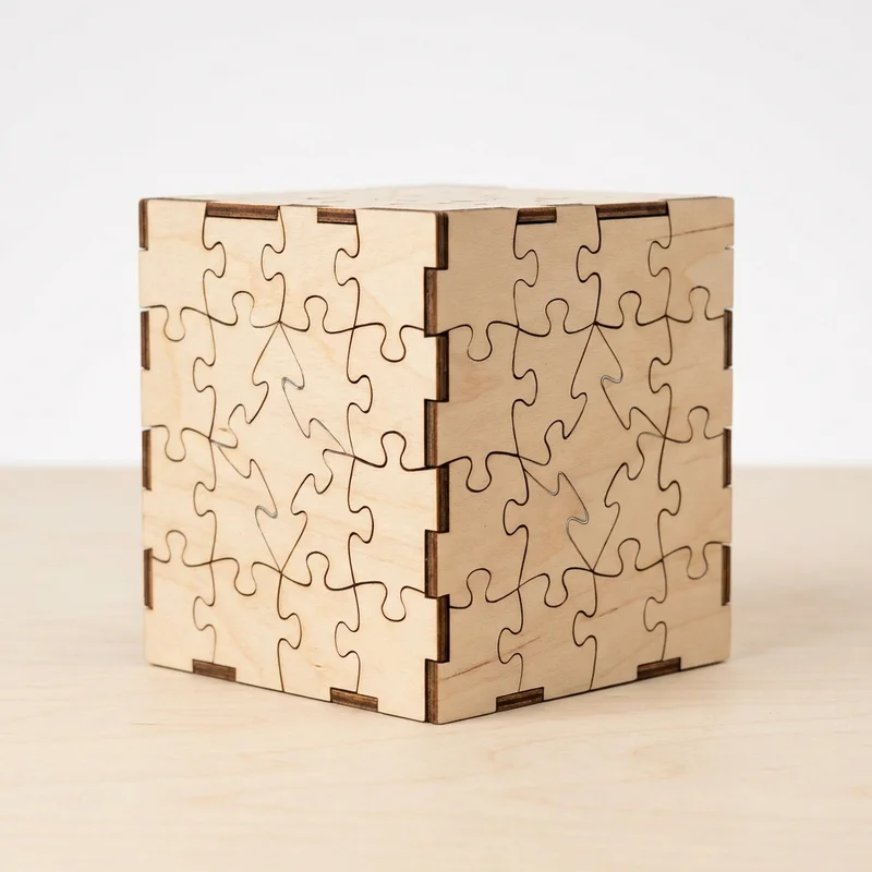 Double-Sided Wooden Jigsaw — Hard 150-Piece Abstract Design - 1
