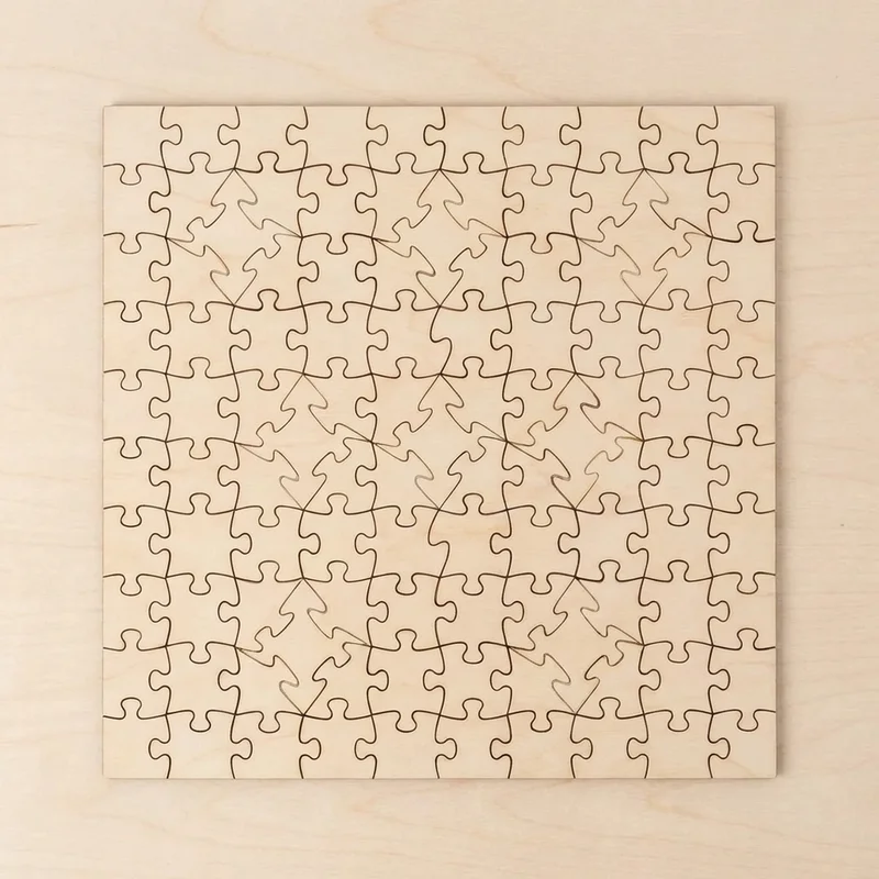Double-Sided Wooden Jigsaw — Hard 150-Piece Abstract Design - 2