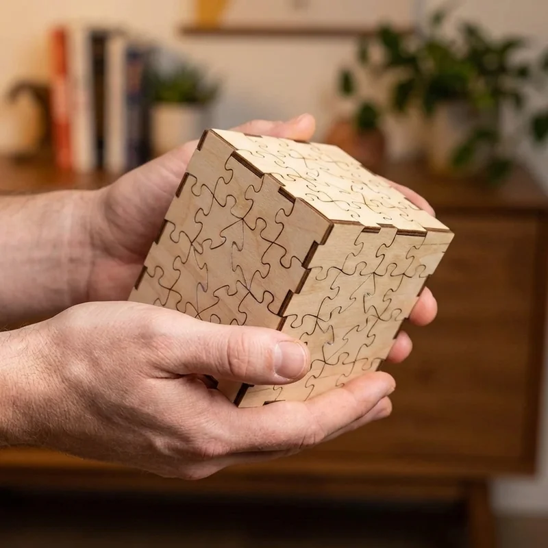 Double-Sided Wooden Jigsaw — Hard 150-Piece Abstract Design - 4