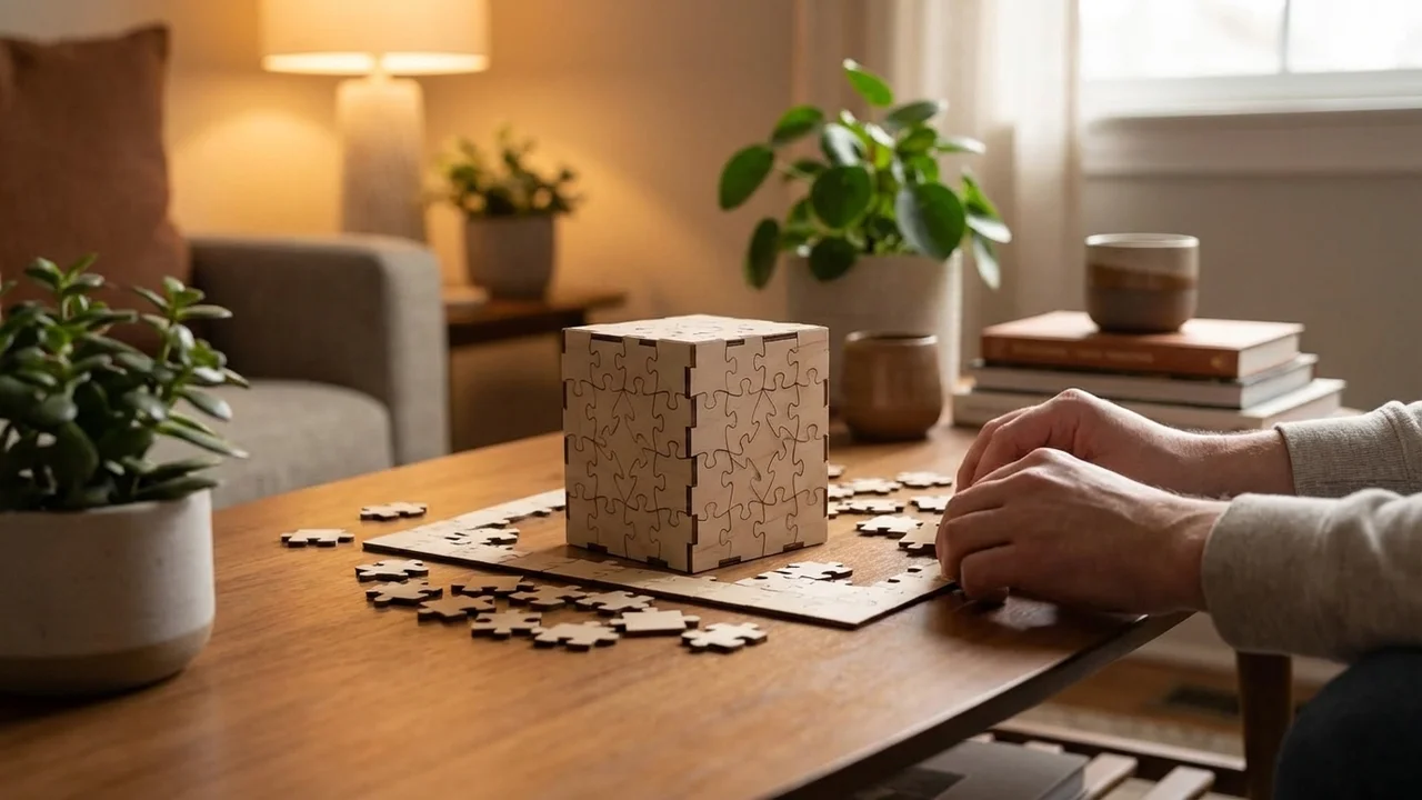 Double-Sided Wooden Jigsaw — Hard 150-Piece Abstract Design - 5