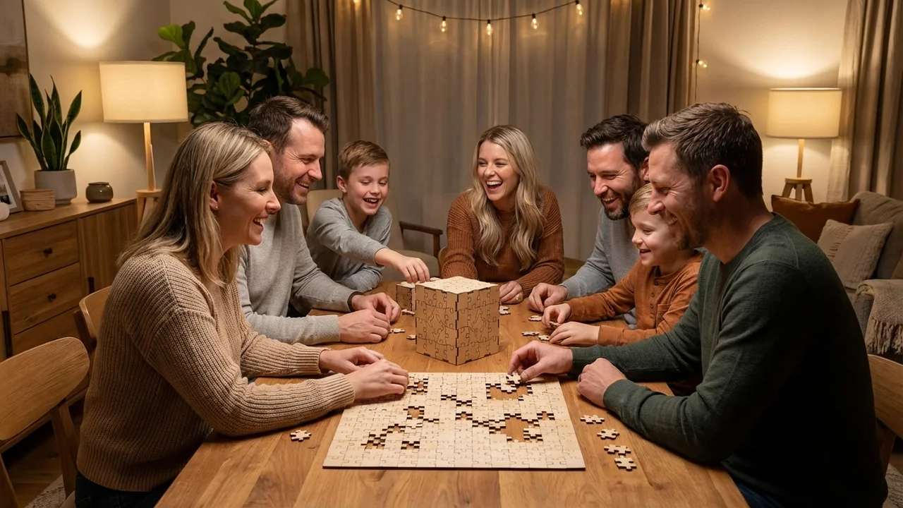 Double-Sided Wooden Jigsaw — Hard 150-Piece Abstract Design - 6