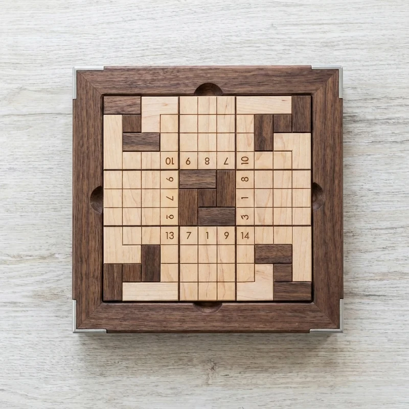 Wooden Logic Grid Board — Medium Strategy Puzzle Game - 2