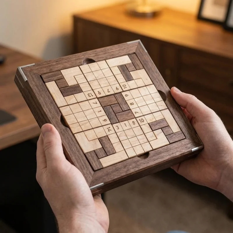 Wooden Logic Grid Board — Medium Strategy Puzzle Game - 4