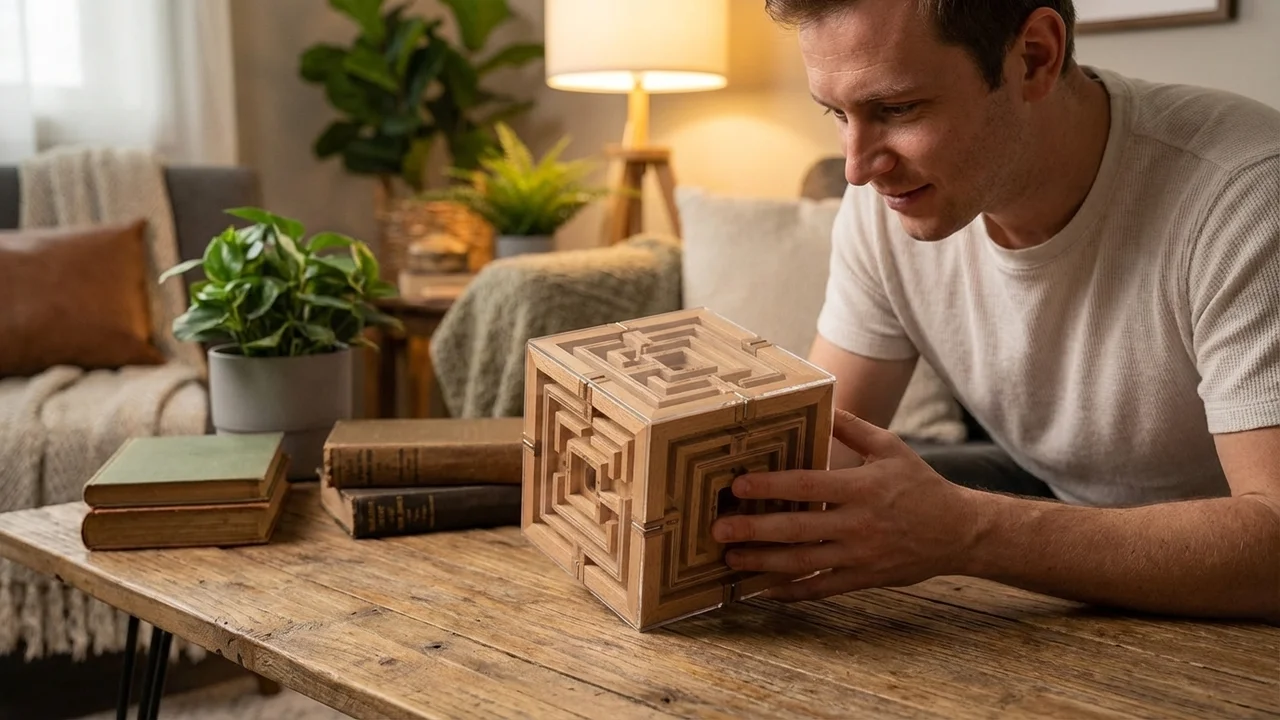 Wooden Sequential Maze Cube — Hard Multi-Layer Labyrinth - 5