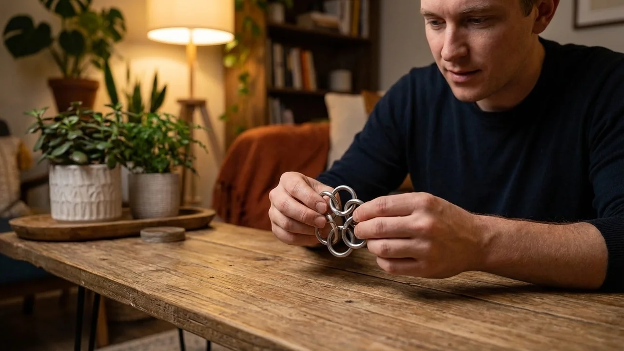 Metal Ring Chain Puzzle — Medium Separation Challenge - 5