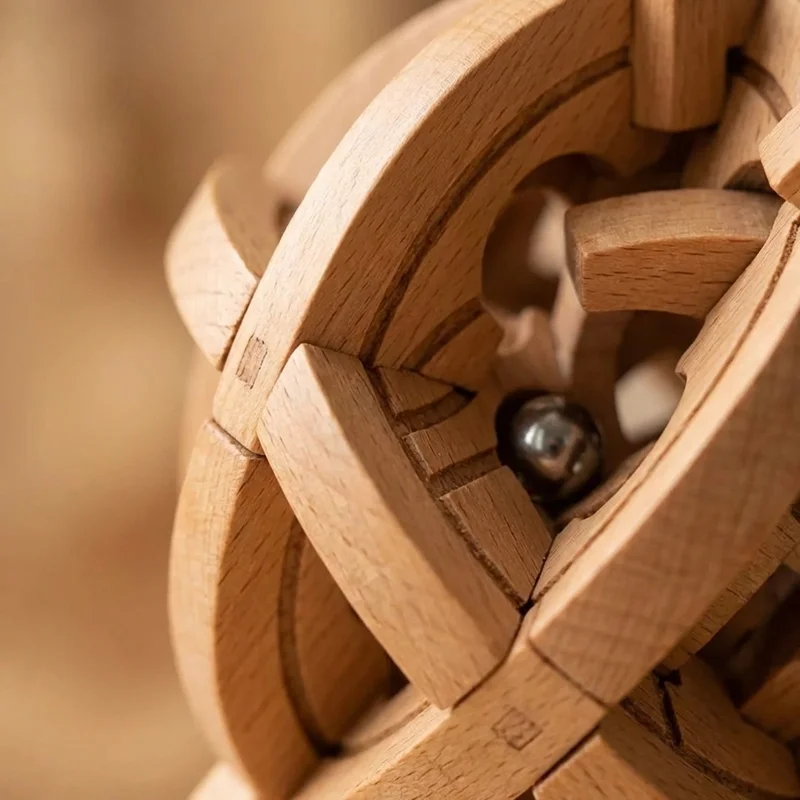 Wooden Ball Labyrinth Sphere — Hard Internal Maze Puzzle - 3