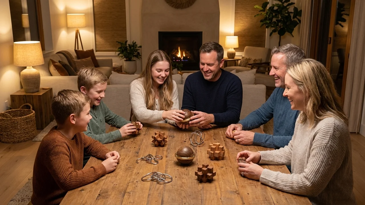 Wooden Ball Orbit Puzzle — Medium Rotating Sphere Challenge - 6