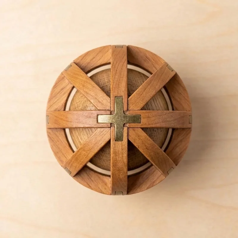 Wooden Ball Puzzle Cage — Expert Trapped-Sphere Disassembly - 2