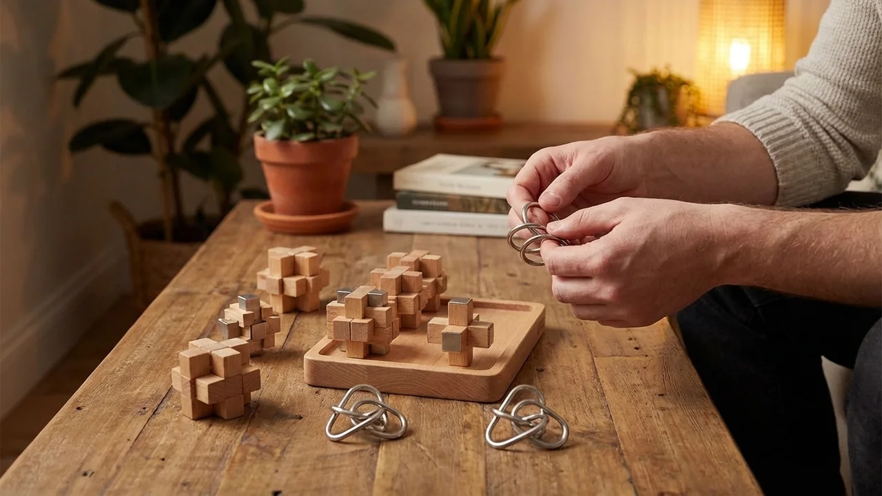 Wooden Puzzle Explorer Set — 6-Piece Mixed Difficulty Box - 5