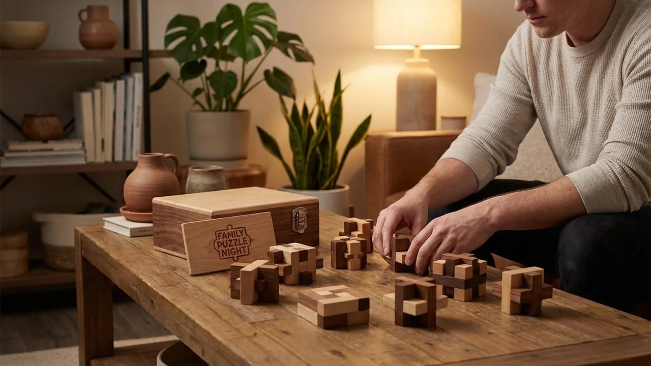 Wooden Puzzle Family Night Set — 8-Piece Party Collection - 5