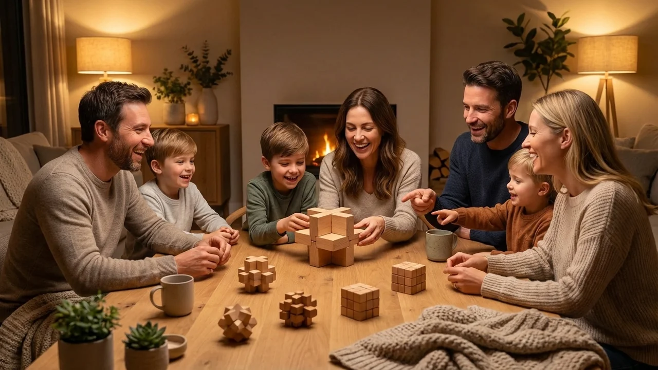 Wooden Interlocking Star Puzzle — Medium 6-Piece Challenge - 6