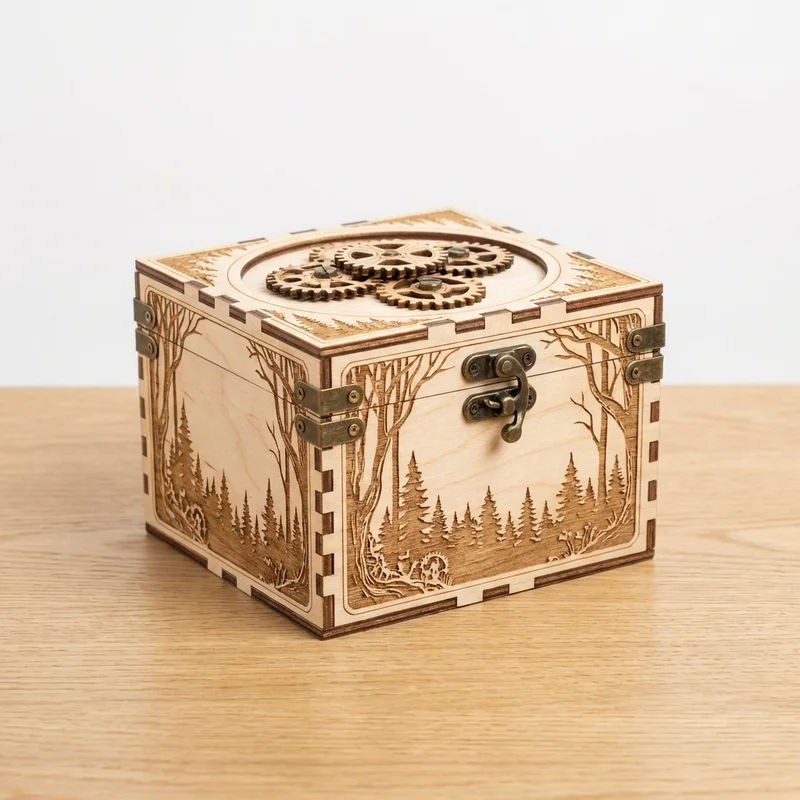 Wooden Enchanted Forest Escape — Medium Multi-Clue Adventure Box - 1