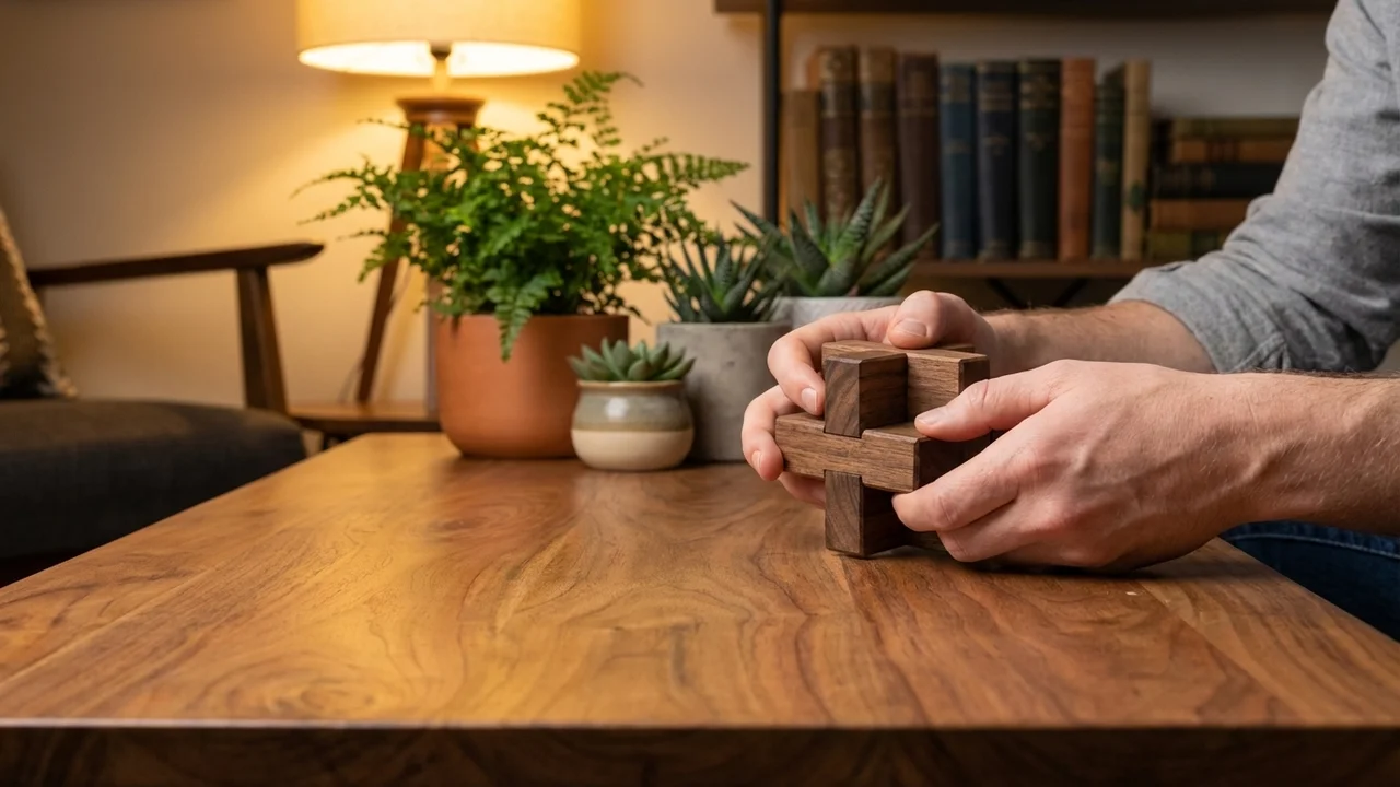 Hardwood Interlocking Star Knot — Hard 12-Piece Burr Puzzle - 5