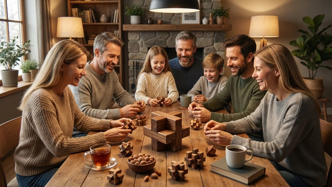 Hardwood Interlocking Star Knot — Hard 12-Piece Burr Puzzle - 6