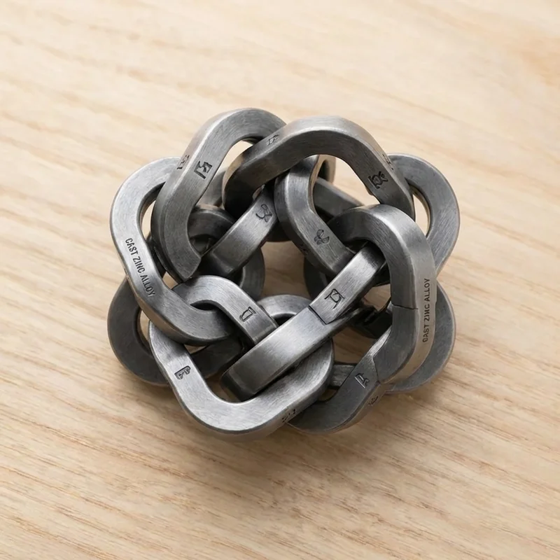 Cast Metal Serpentine Chain — Hard Sequential Movement Puzzle - 2