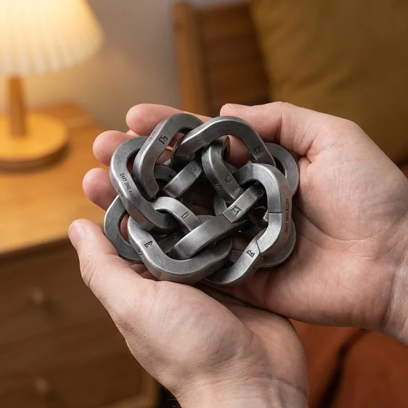 Cast Metal Serpentine Chain — Hard Sequential Movement Puzzle - 4